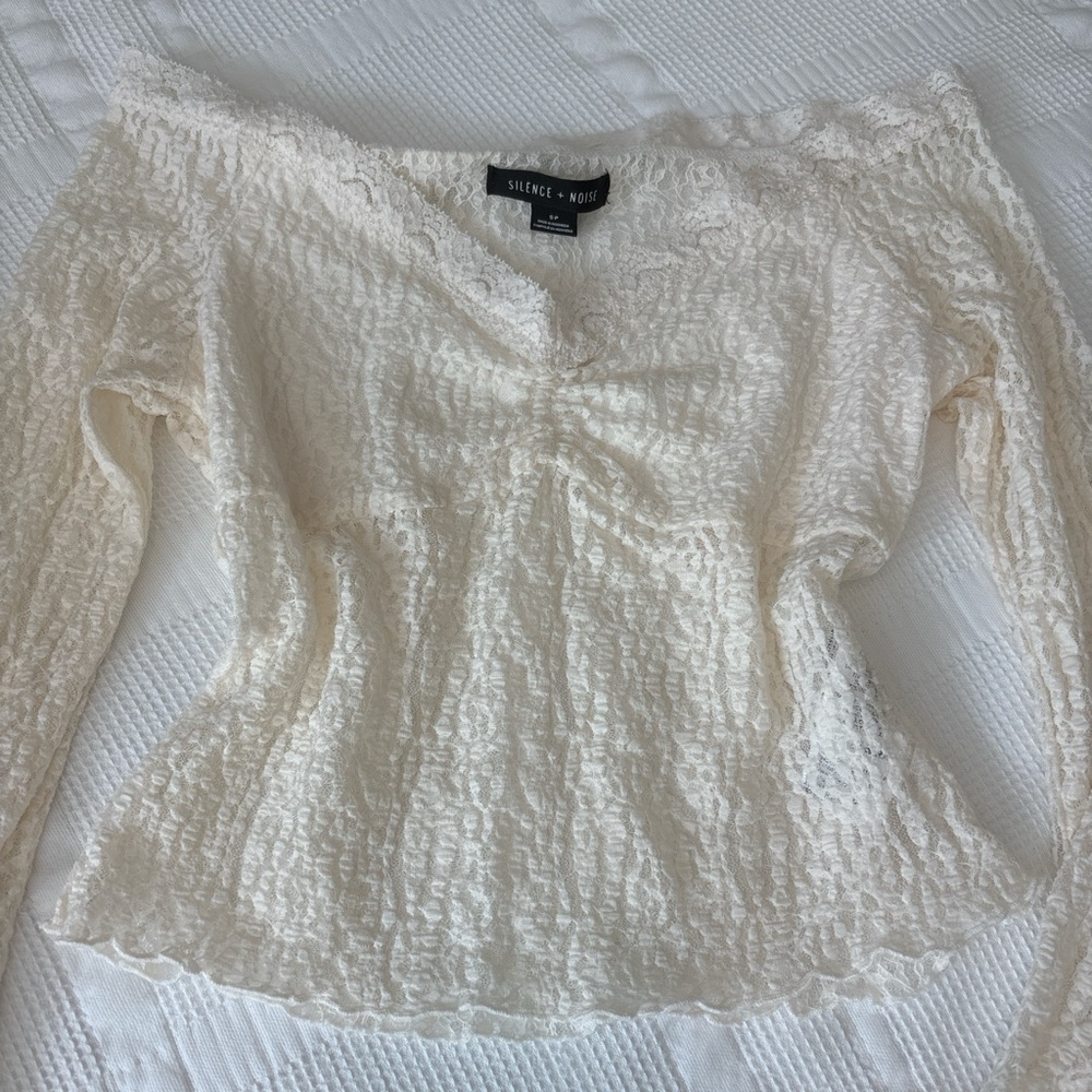 Urban Outfitters Cream Lace Crop Top
